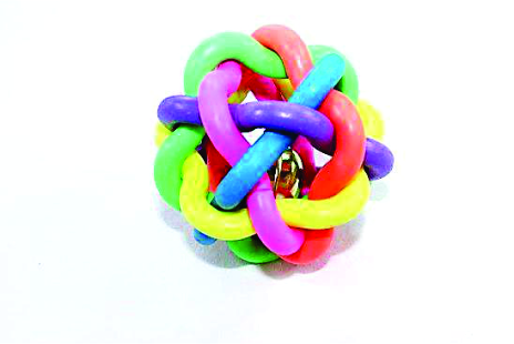 BOLA BORR TRANÇADA C/ GUIZO 19,5CM - J0581