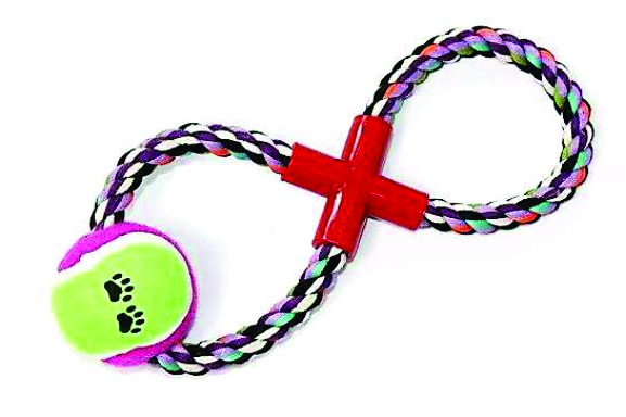 BRINQ CORDA TORC  " X " C/ BOLA TENIS - CO80