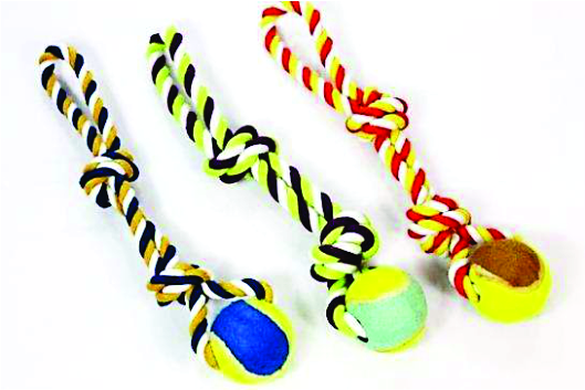 BRINQ CORDA TORC C/ 2 NÓS E BOLA TÊNIS - J0773