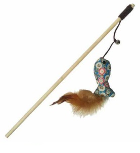 BRINQ GATO VARIN 40CM C/ PEIXE/PENAS - V-07