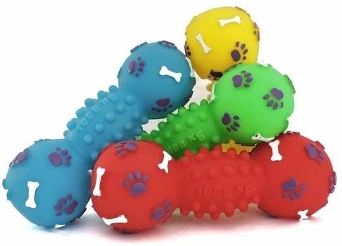 BRINQ VINIL HALTERES PATA OSSO 20CM MÉD -J0887