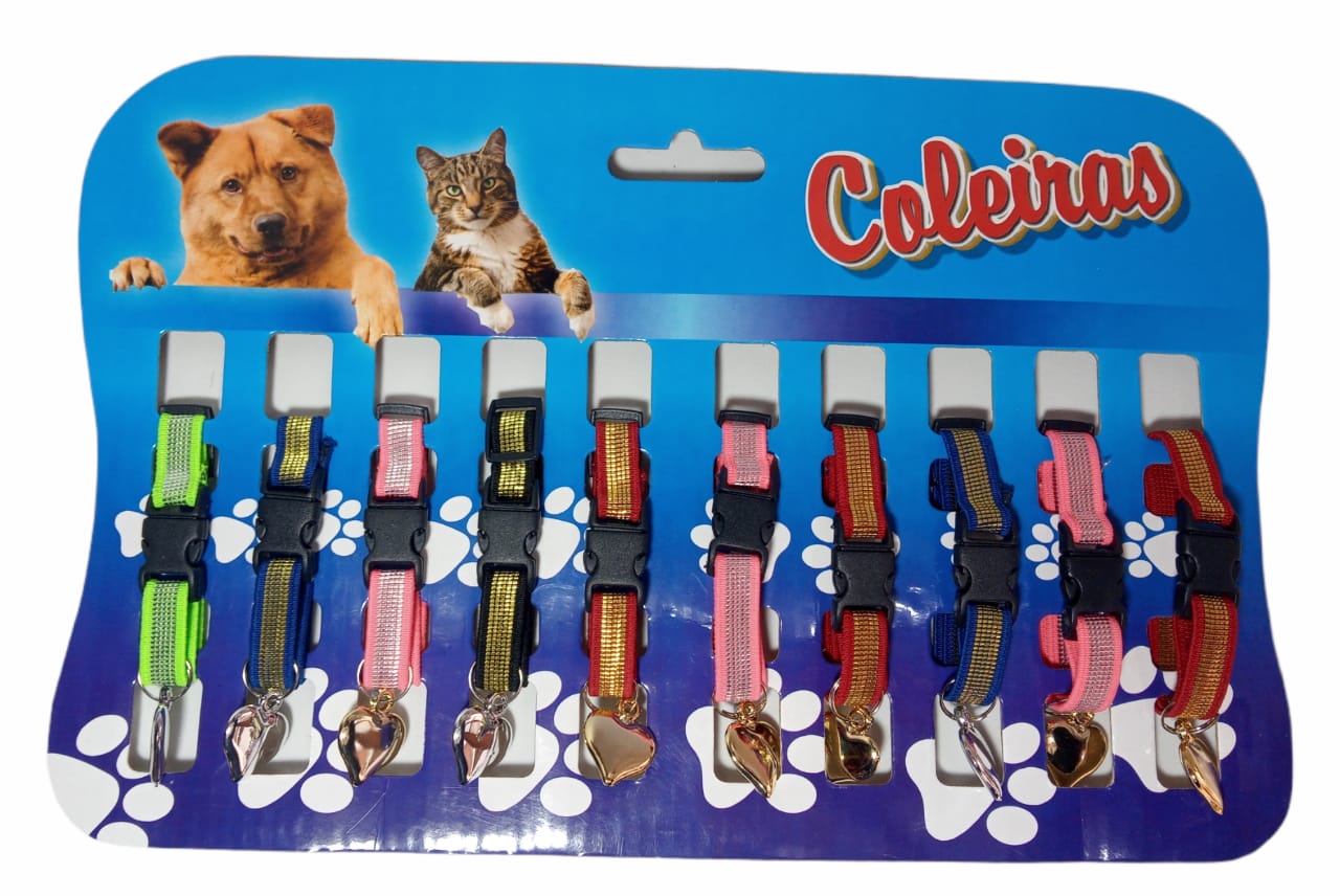 DISP COL GATO ELÁST BRILHO CORAÇAO C/10UN-350