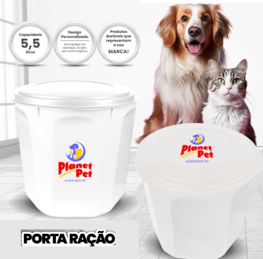 PORTA RAÇÃO 5,5LTS C/TAMPA C/06UN